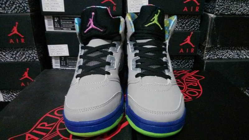 Air Jordan 5 Mens Shoes Black/Gray/Blue/Green Online